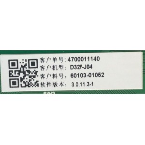 MAIN FUENTE ((COMBO)) PARA TV VIZIO / NUMERO DE PARTE 60103-01052 / TPD.MT5583.PB751 / 4700011140 / 6010301052 / PANEL BOEI320WU1 / DISPLAY HV320FHB-F40 / MODELO D32F-J04 LBNFCY